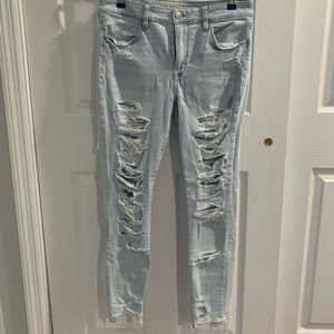 American Eagle Light Wash Ripped Jeans